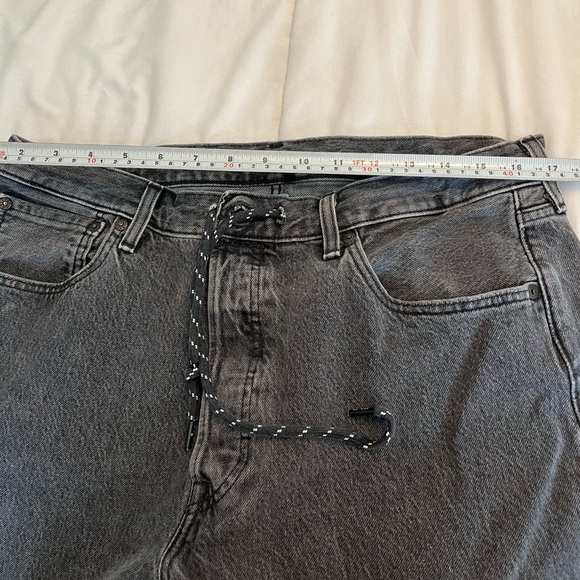 Levi's Premium 501 Tagged Demin Jeans Tapered Warp Stretch Black size 36 - Picture 13 of 14